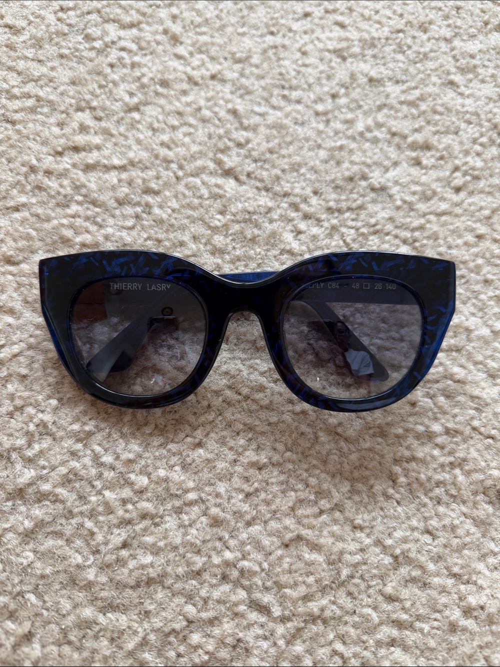 THIERRY LASRY Navy Blue Cat Eye Sunglasses